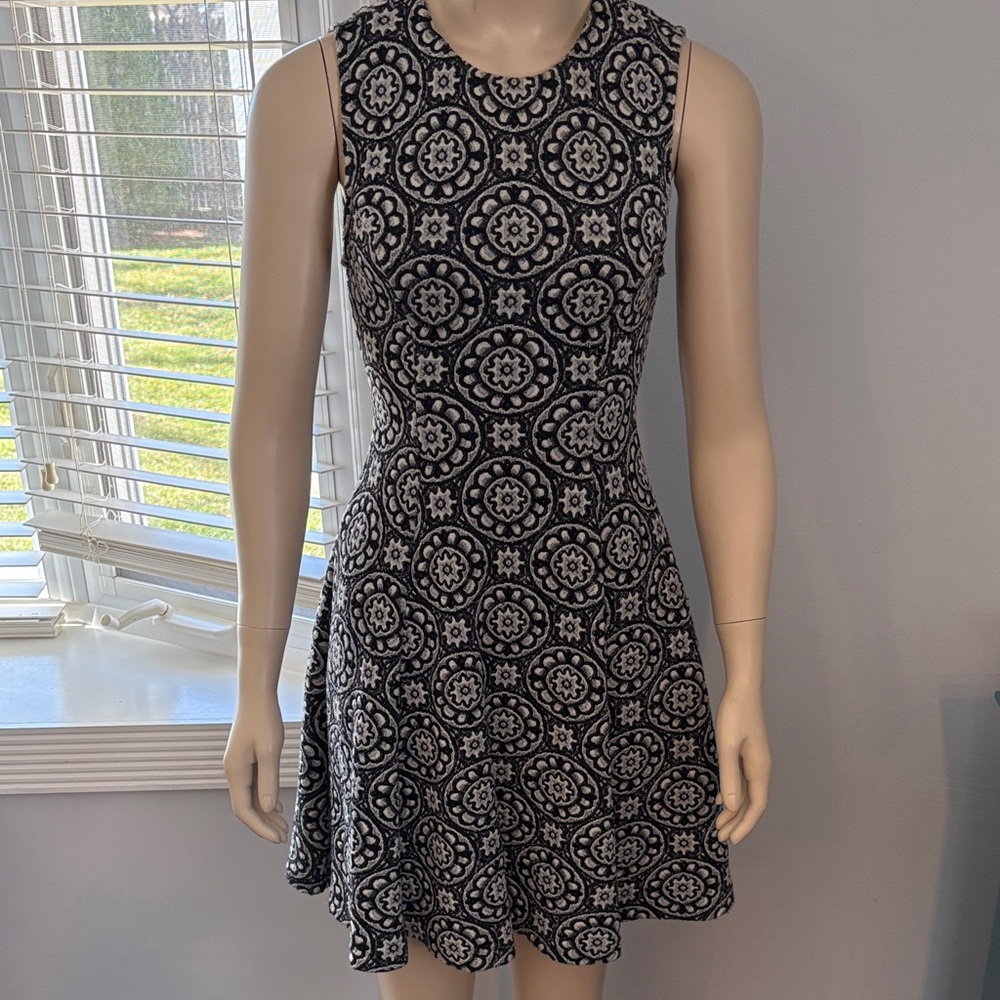 Zara Black and White Floral Mini Dress